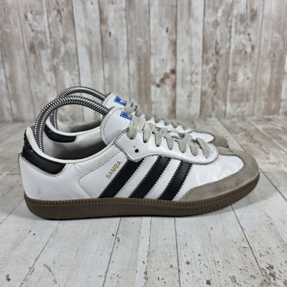 Adidas Samba OG White Black Gum Sole Leather Sneakers IG9030 Womens 6.5